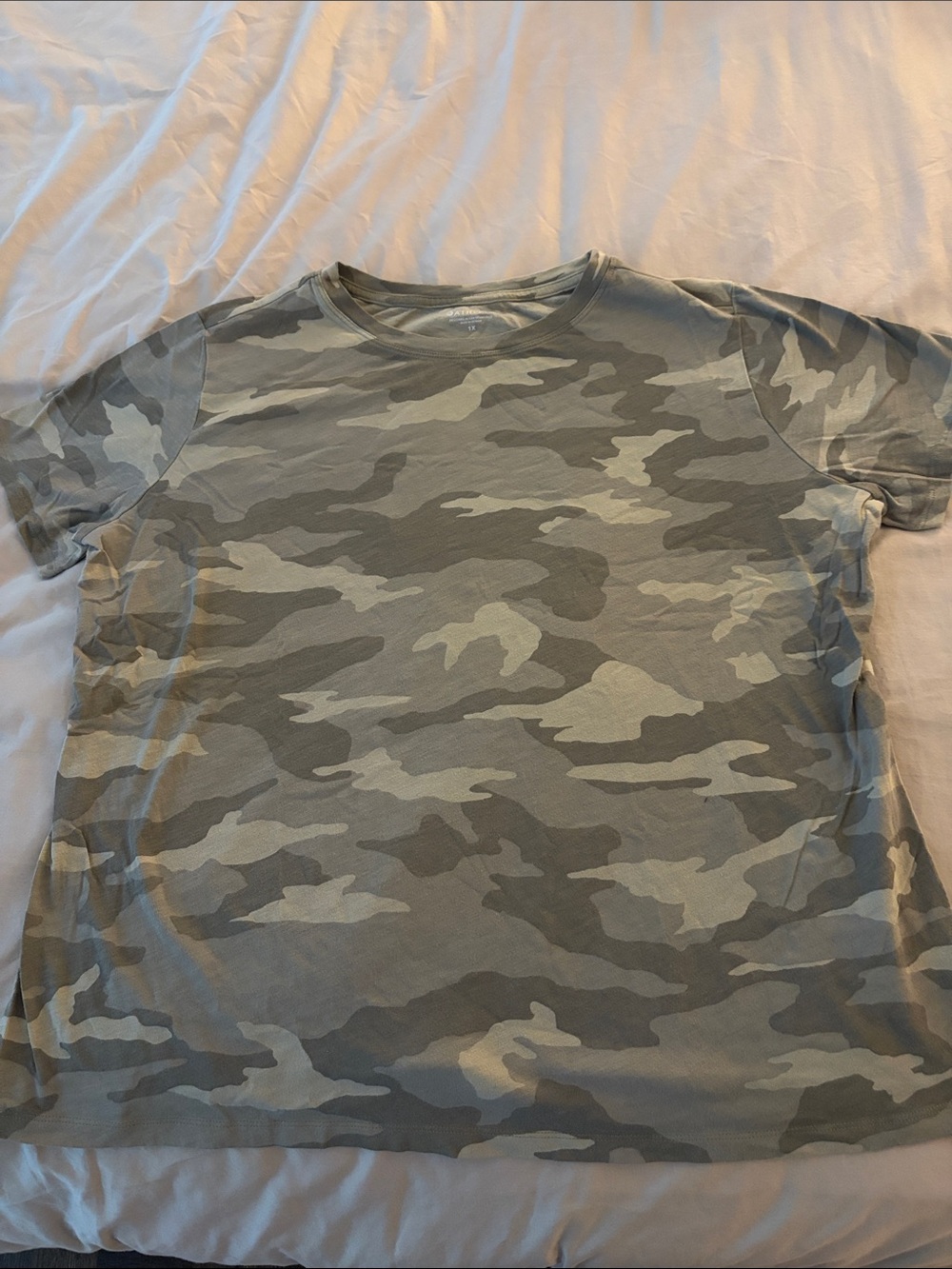 Athleta Green Camouflage Cotton T-Shirt